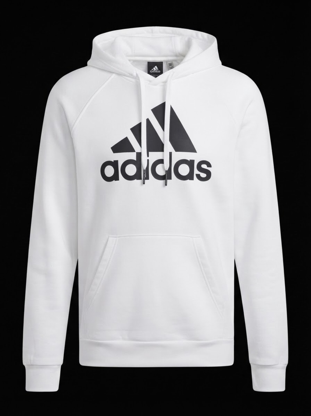 adidas White Hoodie with Black Logo